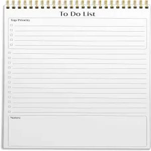 더 나은 사무용 제품 목록 메모장 8.5인치 x 11인치 기획 노트 패드 50장 더블 와이어 스파이럴 일일 의제