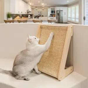 펫이 고양이 긁는 기계 사이잘 경사로 실내 L자형 패드 벽 가구 보호기 소형