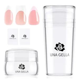 우나 젤라 프렌치 팁 도구 스탬프 아몬드/스퀘어/코핀 핑거 발가락을 위한 두 가지 크기의 네일 매니큐어