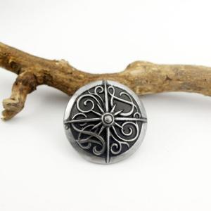 빈티지 크로스 벨트 모자 장식 버클  DIY 가죽 공예  금속 콘초 단추 나사 뒷면  5 개