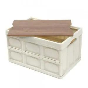 [콩심팥심]상판 캠핑용 박스 캠핑 폴딩 우드 수납 접이식 테이블수납박스