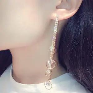 샤인라인 라운드 드롭 귀걸이