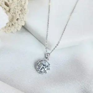 다이아몬드 주얼 다이아 꽃 클러스터 스터드 목걸이