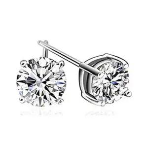 네발 큐빅 데일리 실버 미니 큐빅 귀걸이