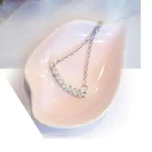 보석 데일리 포인트 큐빅 모던 목걸이