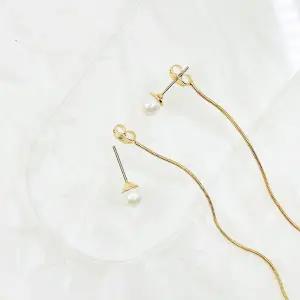 드롭 데일리 패션 한줄 진주 귀걸이