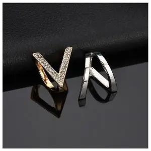 [골드스마일]큐빅 브이 버클링 스카프링