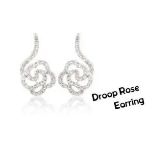 큐빅 장미 러블리 화이트 패션 모던 귀걸이 (5개묶음)