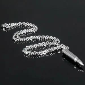 스틸 펜던트 유니크 남성 패션 커플 목걸이-화이트