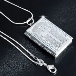 [골드스마일]사진 액자 빈티지 십자가 실버 펜던트