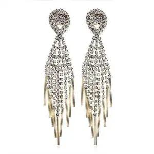 [골드스마일]여성 화려한 큐빅 드레스 귀걸이 롱 귀걸이