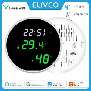 온도 센서 sensor Tuya 와이파이 습도 스마트 실내 습도계 온도계 LCD 디스플레이 백라이트 포함 구글 홈