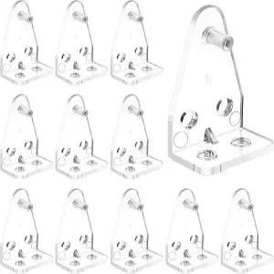 Zyghjort 12피스 홀드다운 브래킷 1인치 미니 블라인드 클리어 플라스틱 홀더 하단 레일 클립 수평 음영