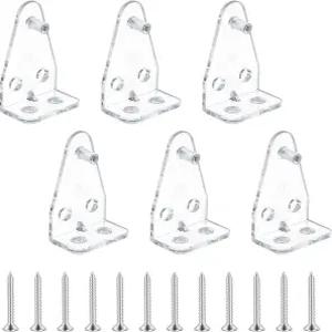 블라인드용 6피스 홀드다운 브래킷 1인치 미니 클리어 플라스틱 홀더 하단 레일 클립 부품 교체 및 윈도우