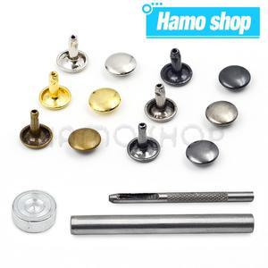 금속 더블 캡 리벳 스터드 라운드 네일 가죽 공예 액세서리 수리 의류  신발 가방 벨트  10x10mm  100 개