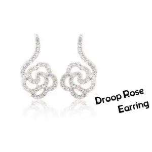 큐빅 장미 러블리 화이트 패션 모던 귀걸이 (5개묶음)