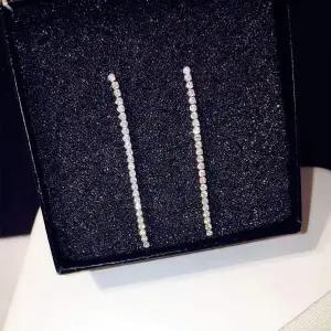 [콩심팥심]다이아 데일리 여성 롱 드롭 귀걸이