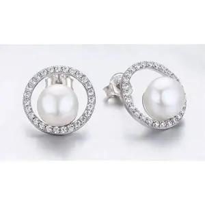 [콩심팥심]어썸 진주 데일리 다이아 귀걸이-화이트