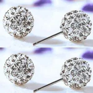 큐빅 볼 여성 패션 실버볼 귀걸이