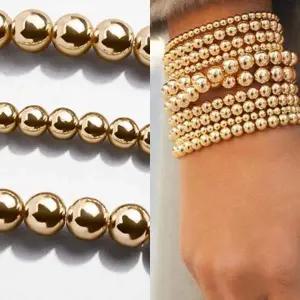 [콩심팥심]골드 볼비즈 팔찌 (4MM/8MM/10MM) 데일리 패션팔찌