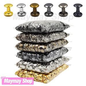 100sets 6-8mm 금속 더블 캡 리벳 스터드 충돌 라운드 가죽 공예 네일 스파이크 락 신발 가방 벨트 의류 팔