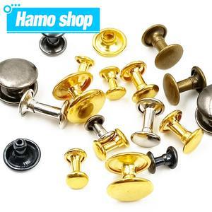 100Sets 5-12mm 금속 더블 캡 리벳 스터드 라운드 네일 스파이크 Leathercraft 수리 신발 가방 벨트 의류