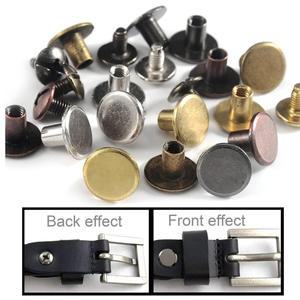 가죽 공예용 30세트 라운드 플랫 헤드 시카고 나사 - 의류  신발  벨트  가방용 리벳 키트 6mm 버튼 스터드