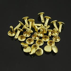 100피스 황동 라운드 더블 캡 리벳 스터드 충돌 네일 가죽 공예 가방 벨트 의류 신발 장식 패스너