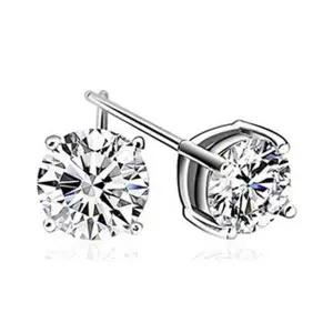 네발 큐빅 데일리 실버 미니 큐빅 귀걸이