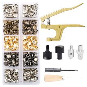 6/8/10mm 구리 더블 캡 리벳 스터드 라운드 네일 스파이크 Leathercraft 신발 가방 벨트 의류 액세서리 도