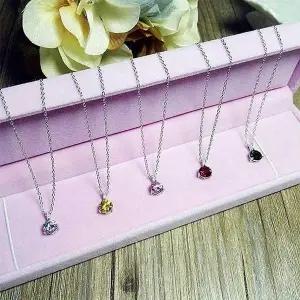 [콩심팥심]실버 컬러 큐빅 체인 목걸이