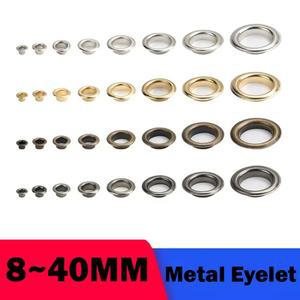 1/20/30피스 금속 Eyelets 그로밋 공기 구멍 리벳 8mm 10mm 가죽 가방 신발 벨트 모자 의류 액세서리