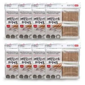 나무 면봉 솜 스틱 대용량 깨끗한 순면 위생면봉 패밀리팩 귀세정 400p8개 3200p