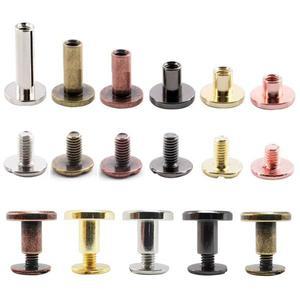20 세트 5/6/8/10mm 금속 가죽 공예 솔리드 네일 볼트 부기 둥근 머리 나사 스트랩 리벳 수하물 의류