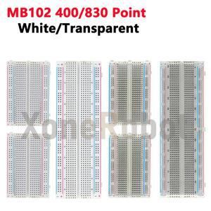 MB102 브레드 보드 400/830 포인트 솔더리스 PCB 빵 흰색/투명  Arduino호환 용 DIY 개발