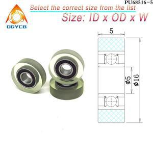 1피스 OD 16 mm PU 성형 롤러 685 베어링 5x16x5 PU68516-5 폴리 우레탄  고무 코팅 내마 모성 가이드 휠