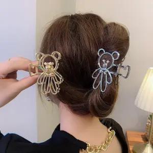 곰돌이 올림머리 집게핀 메탈집게핀 긴머리집게핀 귀 qtg7+9HWO