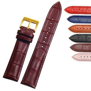 남성용 및 여성용 송아지 가죽 시계 밴드  16mm  20mm  액세서리  솔리드 버클  블랙 브라운 호환