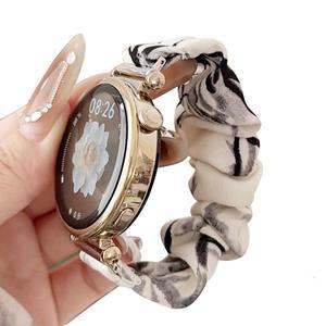 Garmin호환/갤럭시 호환 Smartwatch Stretchy Fabric Loop Strap Scrunchie 용 18mm 20mm 시계 밴드 퀵 릴