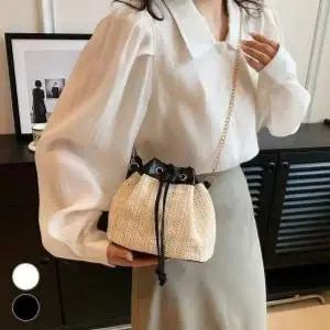 복조리 왕골 체인 버킷백 버킷백 가방 여름 미니 여자