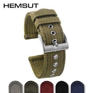 Hemsut  나일론 시계 밴드 퀵 릴리스 무브먼트 손목 스트랩 군용  방수 18/20/22/24mm