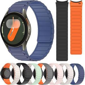 삼성호환 갤럭시호환 워치 7 FE 6 5 4 40mm 프로 스포츠 팔찌 클래식 47mm용 실리콘 마그네틱 노 갭 스트랩