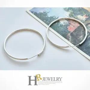 [호림쥬얼리]실버92.5/Silver/은귀걸이/세련(HR)실버 링 파이프 귀걸이(5.5cm)-2