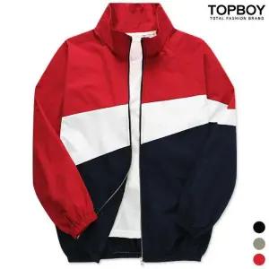 [탑보이][탑보이] 사선배색 오버핏 아노락 바람막이 점퍼 (NS535)