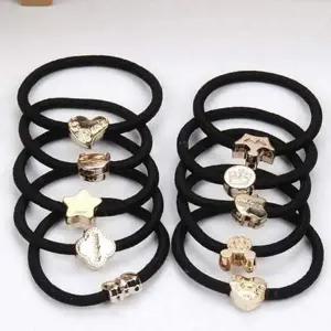 혼합 고무줄 헤어 심플 데일리 여성 머리 고정머리끈 포인트머리끈