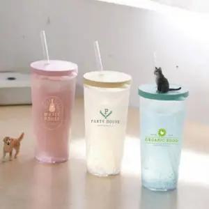 [골드스마일]국내생산 음료용 휴대용 개인용 데일리 컵 빨대 대용량 심플빨대컵