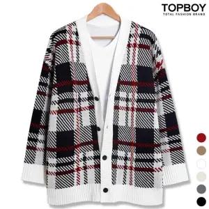 [탑보이][탑보이] 빅체크 오버핏 가디건 (TR823)
