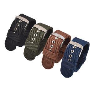 16mm 20mm 방수 시계 밴드 부드럽고 편안한 나일론 스트랩 범용 교체 캔버스