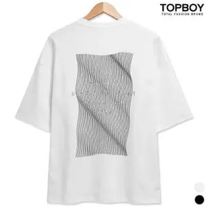 [탑보이][탑보이] 웨이브 프린팅 오버핏 반팔티 (DVN022)