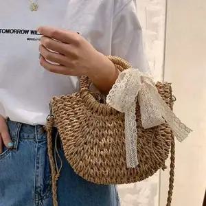 여름 라탄 가방 휴가철 숄더백 여성 바캉스 왕골 라탄비치백